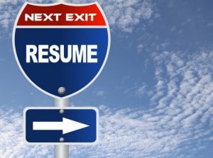 Resume road sign