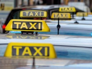 taxis at a taxi rank