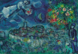 М. Шагал "Влюбленные Сент-Поль де Венс" (1958)