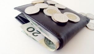 Wallet with Coins