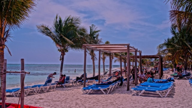 Beach in Mexico chairs