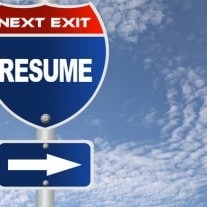 Resume road sign