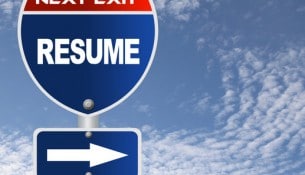 Resume road sign