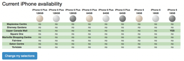 iPhone availability Toronto