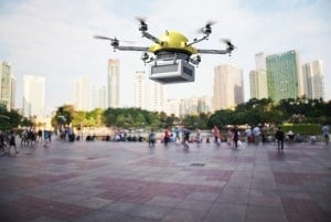 3d image of futuristic delivery drone