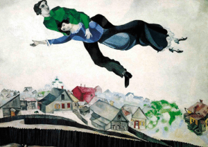 М. Шагал, "Над городом" (Витебск, 1914-1918)